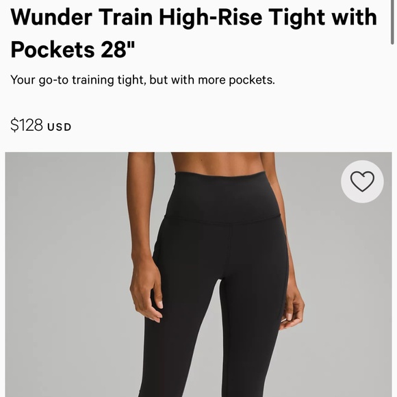 Lululemon wunder train high rise with pockets 28” - Picture 3 of 3